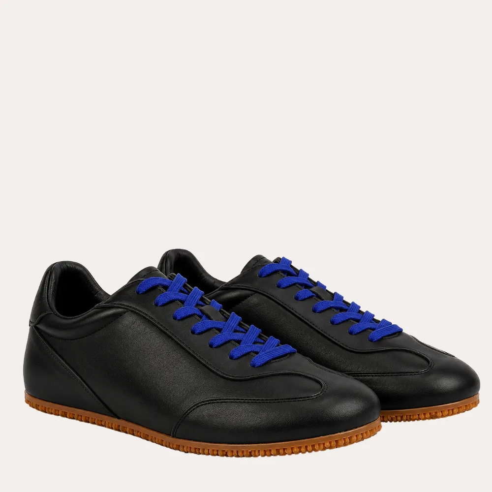Camden Leather in black with exclusive Ateneo Blue laces