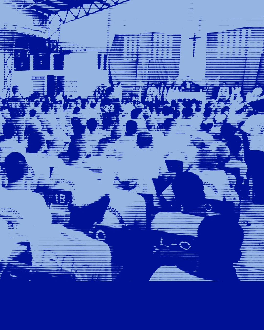 Volunteers and inmates at a Mass inside the National Penitentiary
